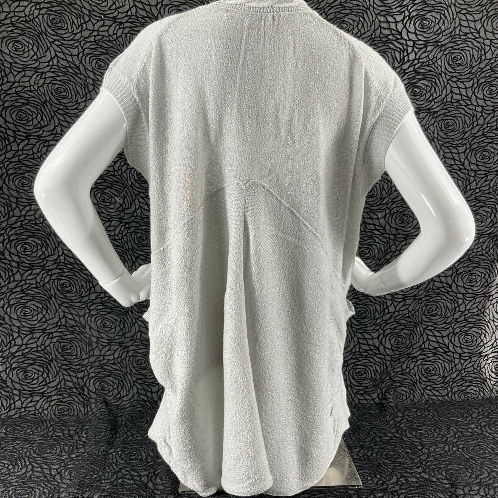 Love Stitch Sweater Womens Sz Medium Gray Sleeveless Lagenlook Drape Pockets Nwt - Picture 4 of 8